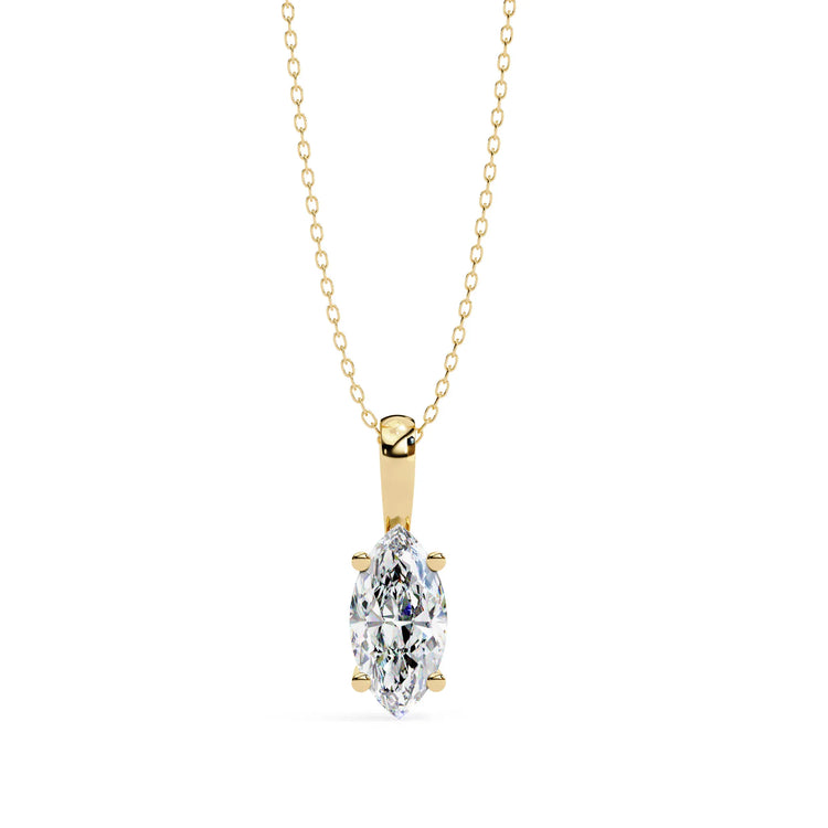 Marquise Lab Diamond 4 Prong Pendant