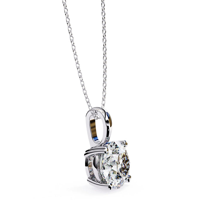 Round Lab Diamond 4 Prong Pendant