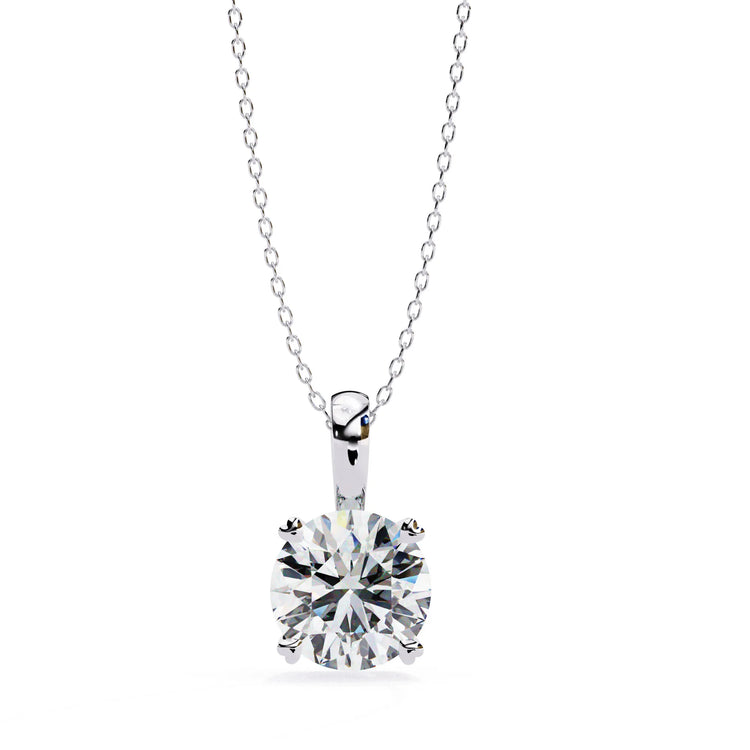 Round Lab Diamond 4 Prong Pendant