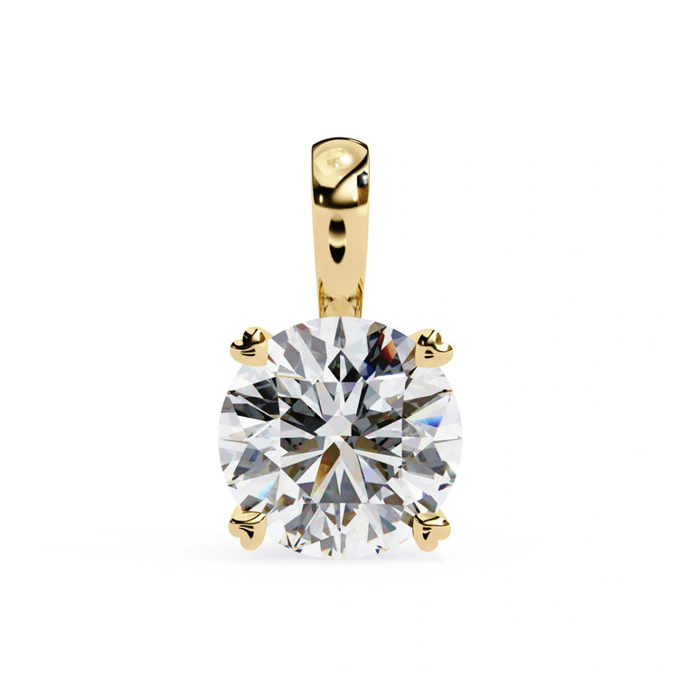 Round Lab Diamond 4 Prong Pendant
