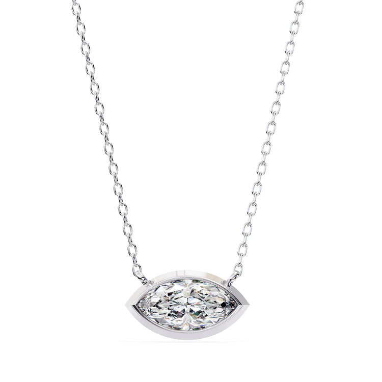 Marquise Lab Diamond Bezel Pendant