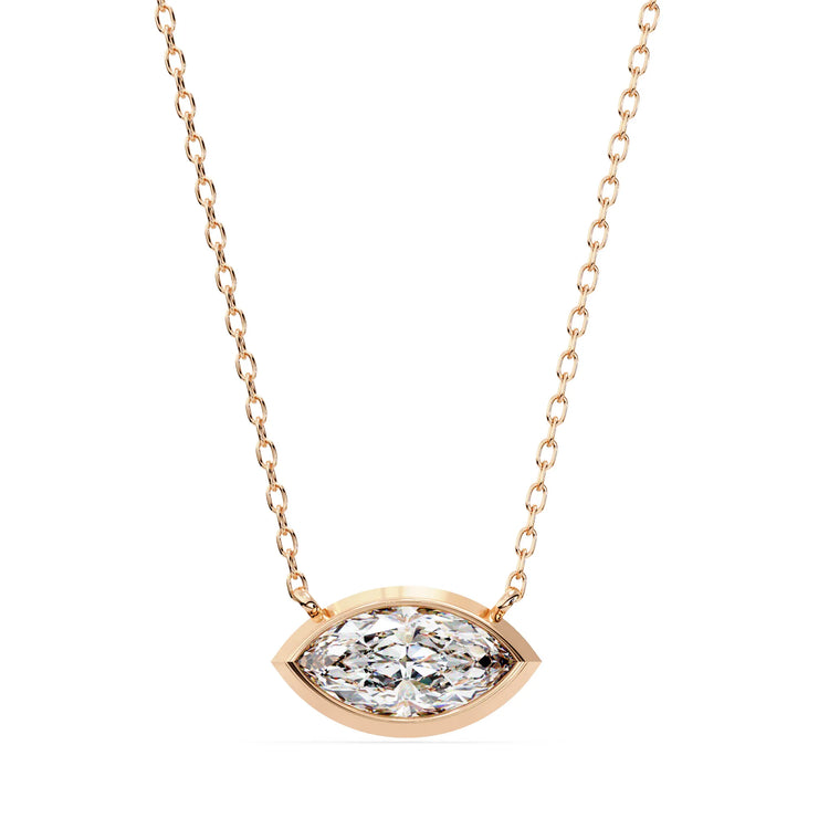 Marquise Moissanite Bezel Pendant