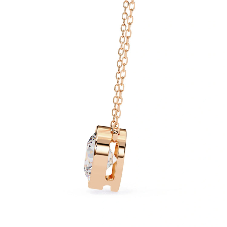 Round Moissanite Bezel Pendant