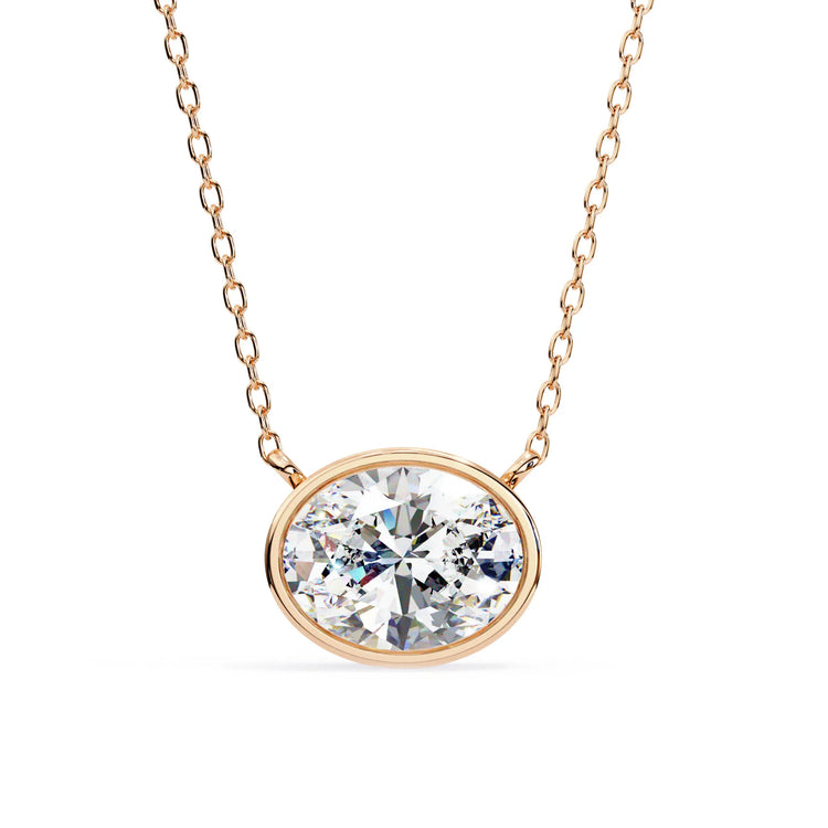 Oval Moissanite Bezel Pendant