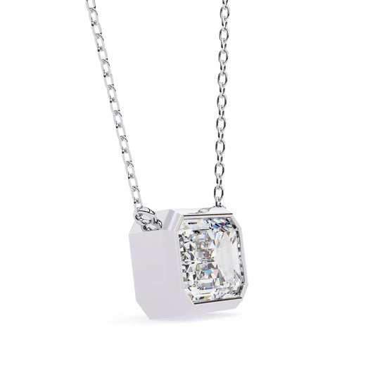 Emerald Glow Bezel Lab Diamond Pendant