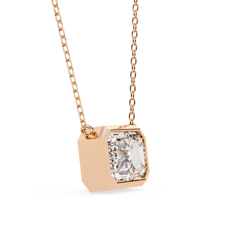 Emerald Glow Bezel Lab Diamond Pendant
