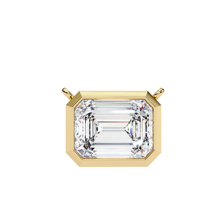 Emerald Glow Bezel Lab Diamond Pendant