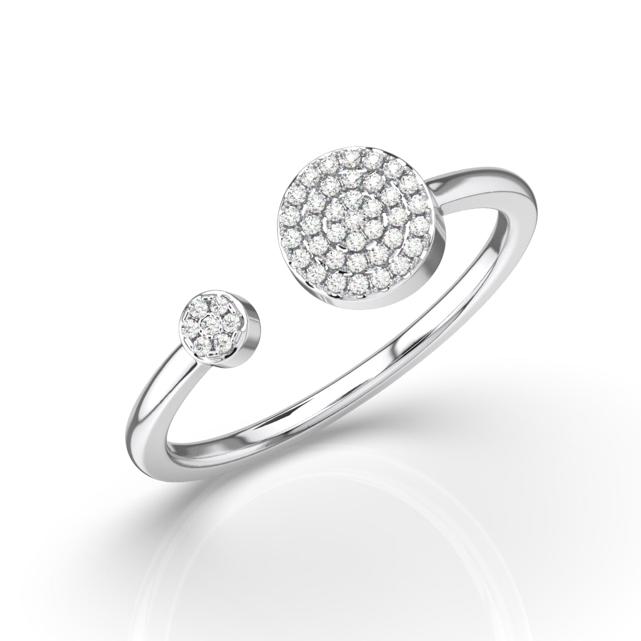 Open Pave Circles Moissanite Ring