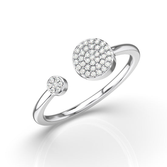 Open Pave Circles Moissanite Ring