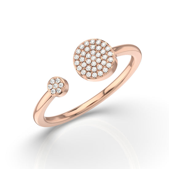 Open Pave Circles Moissanite Ring