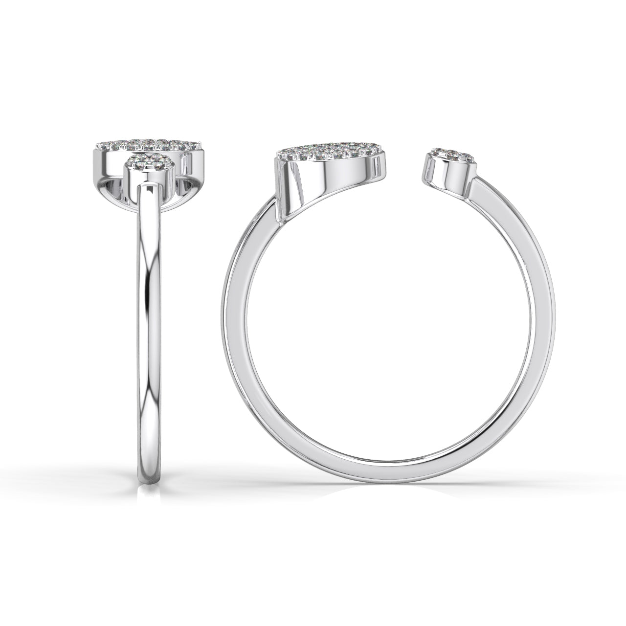 Open Pave Circles Moissanite Ring