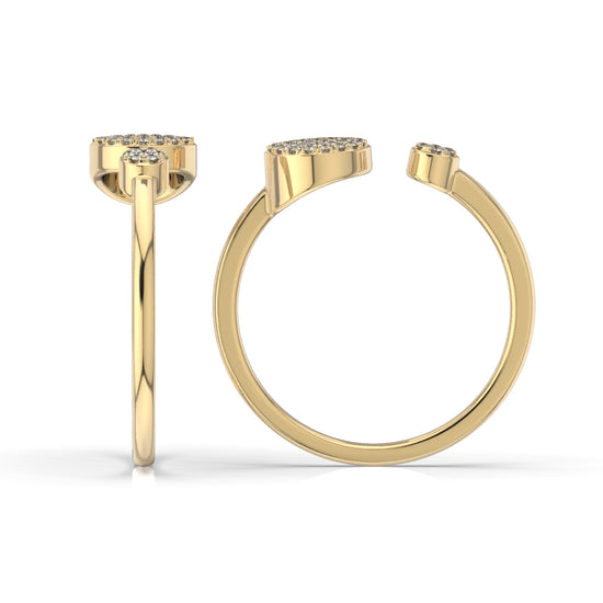 Open Pave Circles Moissanite Ring