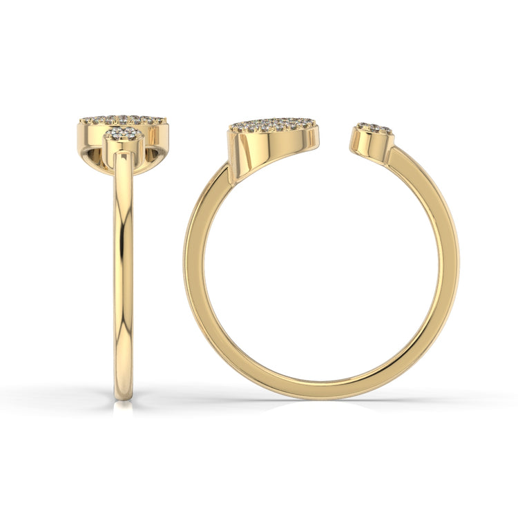 Open Pave Circles Moissanite Ring