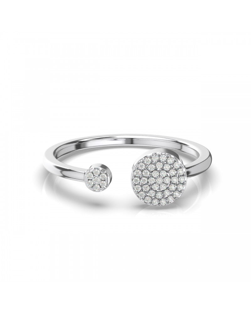 Open Pave Circles Moissanite Ring