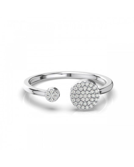 Open Pave Circles Moissanite Ring