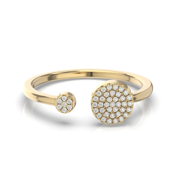 Open Pave Circles Moissanite Ring