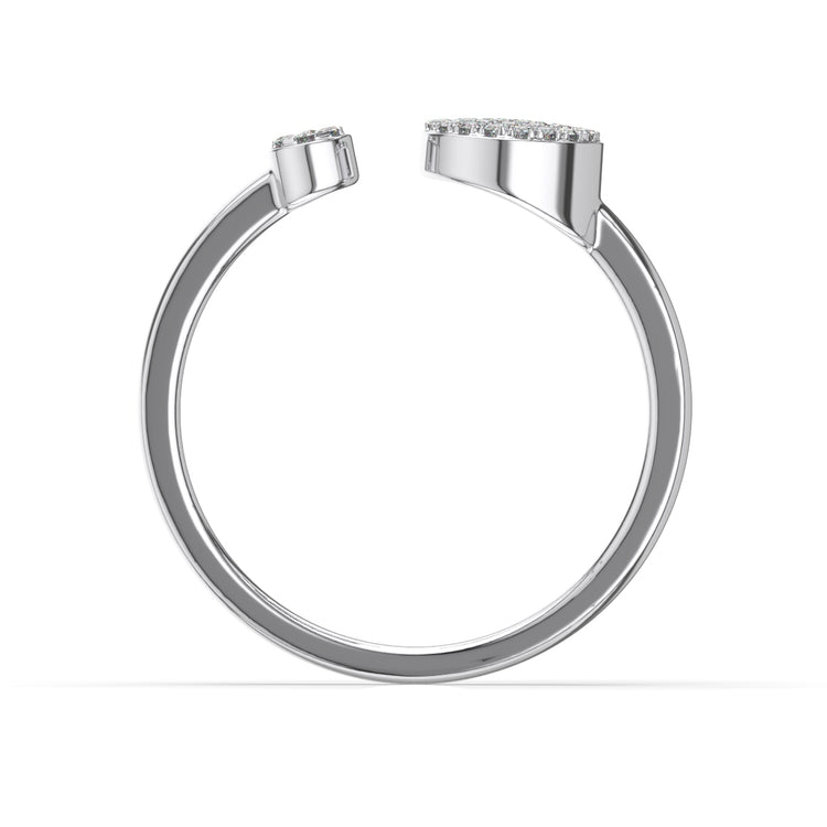 Open Pave Circles Moissanite Ring