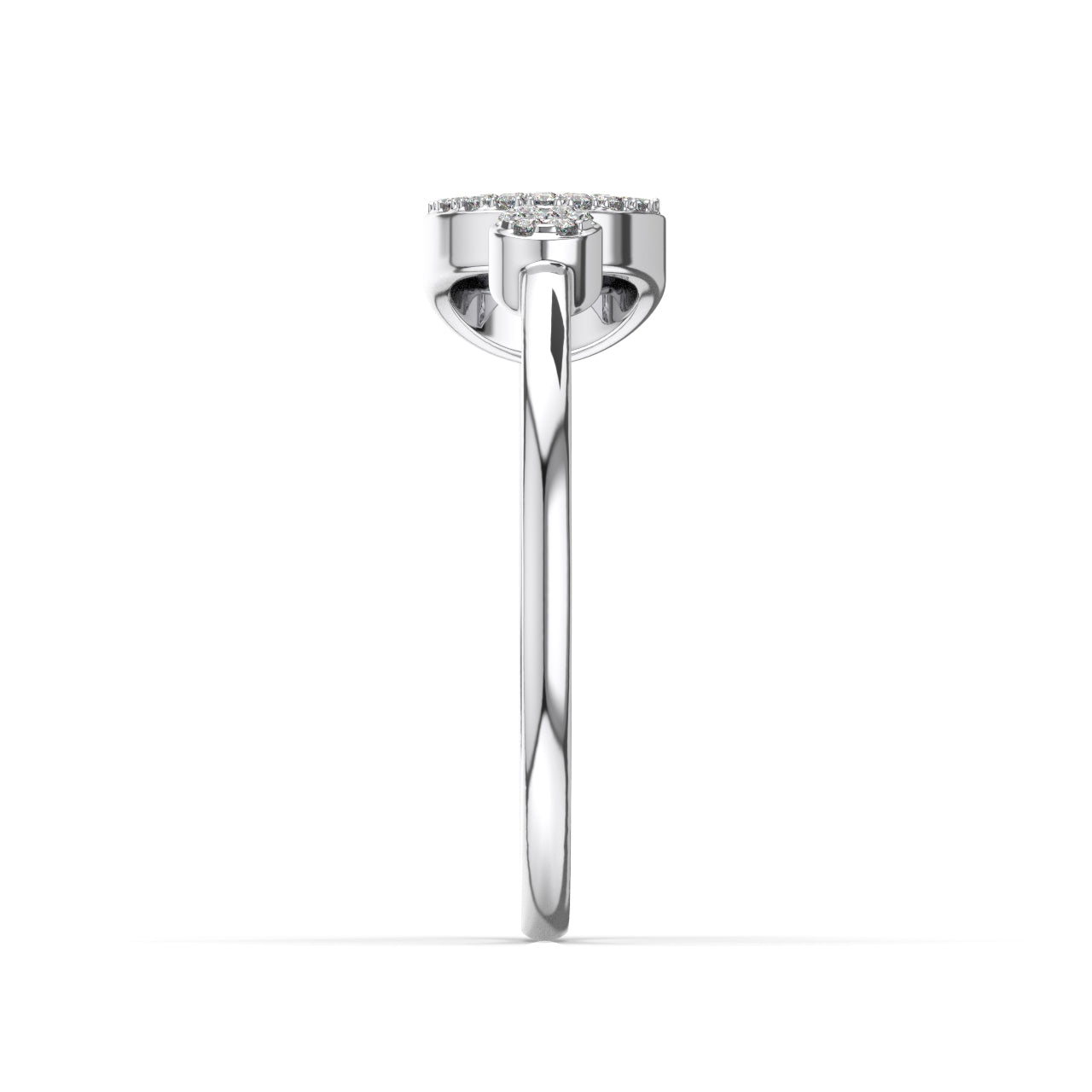 Open Pave Circles Moissanite Ring