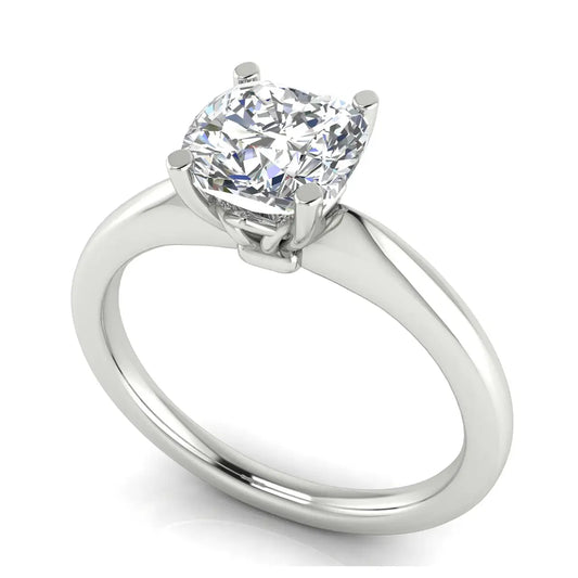 Modern Cushion Cut Lab Diamond Engagement Ring