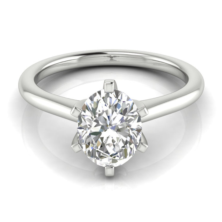 6 Prong Floating Oval Engagement Ring | Moissanite | Lab Grown Diamond