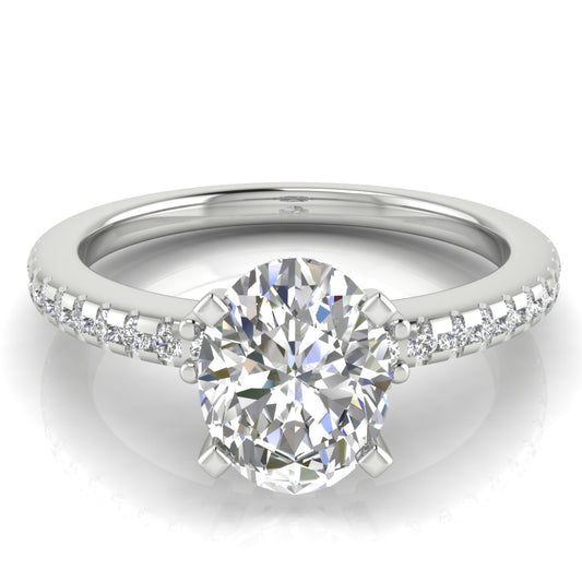 Floating Shoulder Oval Cut Engagement Ring | Moissanite | Lab Grown Diamond
