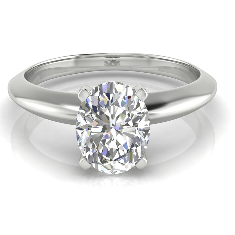Tulip Prong Oval Cut Lab Diamond Engagement Ring
