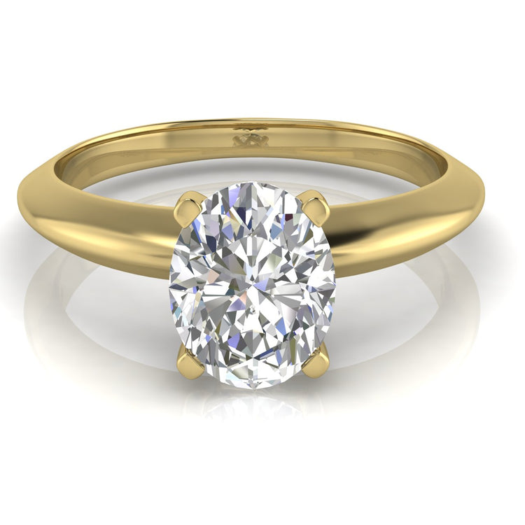 Tulip Prong Oval Cut Lab Diamond Engagement Ring