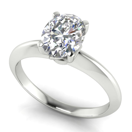 Tulip Prong Oval Cut Lab Diamond Engagement Ring