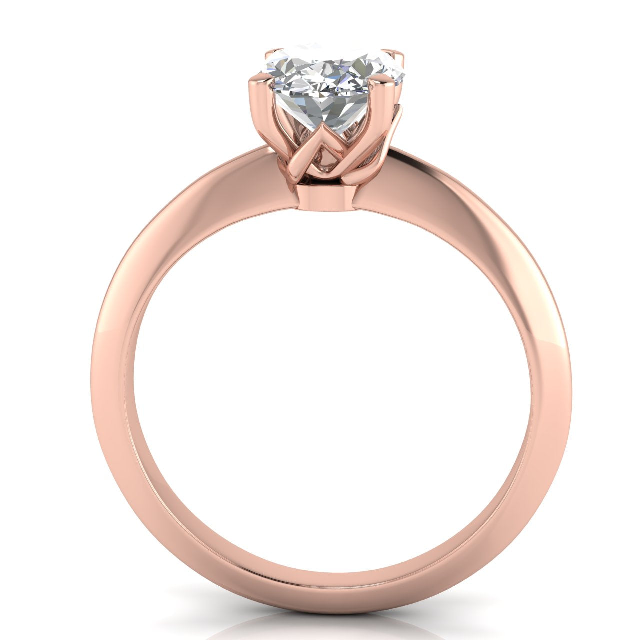 Tulip Prong Oval Cut Lab Diamond Engagement Ring