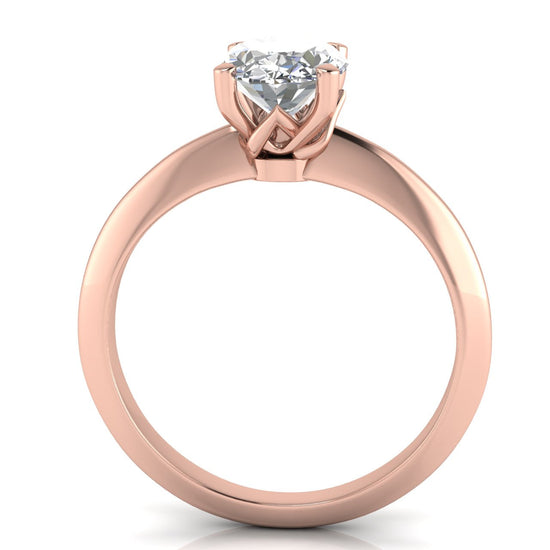 Tulip Prong Oval Cut Lab Diamond Engagement Ring