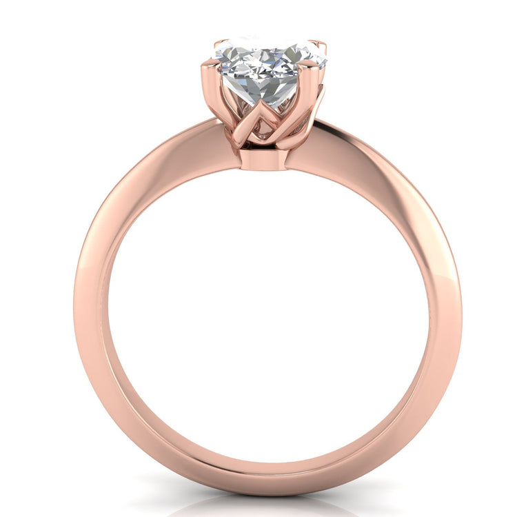 Tulip Prong Oval Cut Lab Diamond Engagement Ring