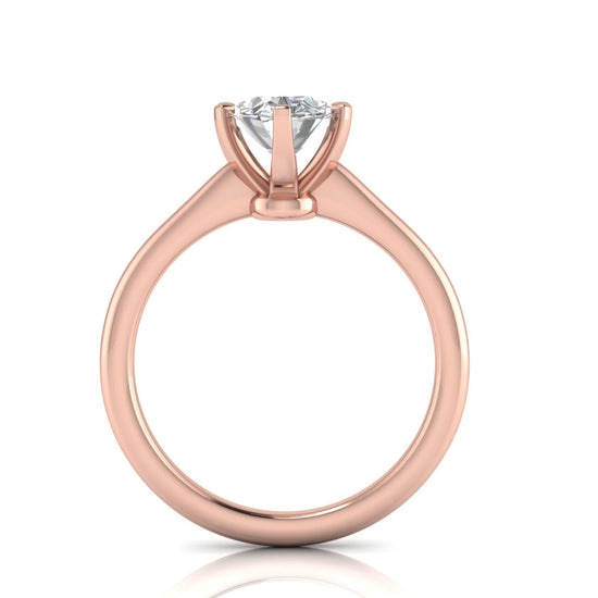 6 Prong Floating Oval Lab Diamond Engagement Ring