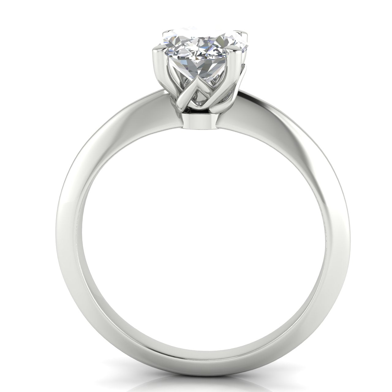 Tulip Prong Oval Cut Lab Diamond Engagement Ring
