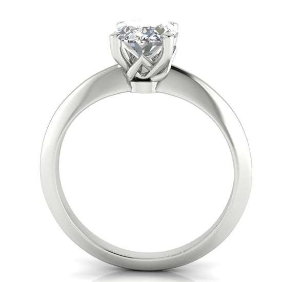 Tulip Prong Oval Cut Lab Diamond Engagement Ring
