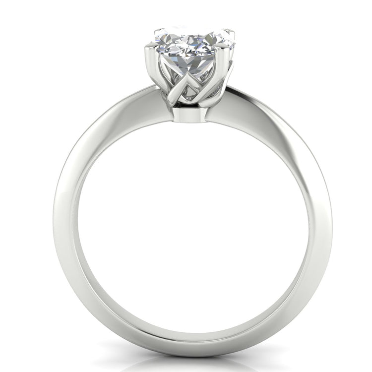 Tulip Prong Oval Cut Lab Diamond Engagement Ring