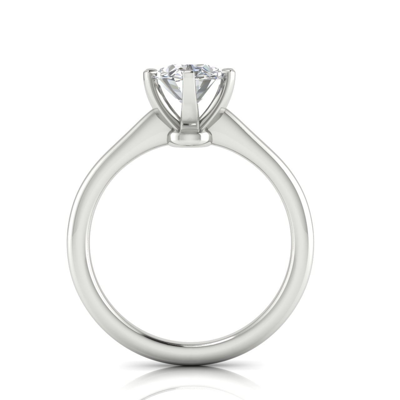 6 Prong Floating Oval Lab Diamond Engagement Ring
