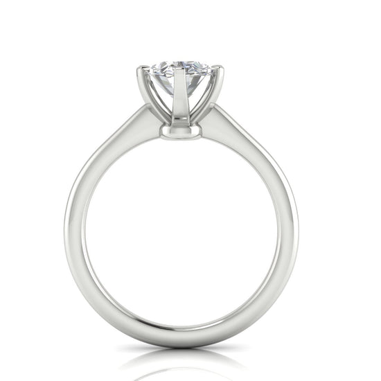 6 Prong Floating Oval Lab Diamond Engagement Ring