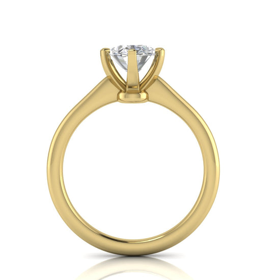 6 Prong Floating Oval Lab Diamond Engagement Ring