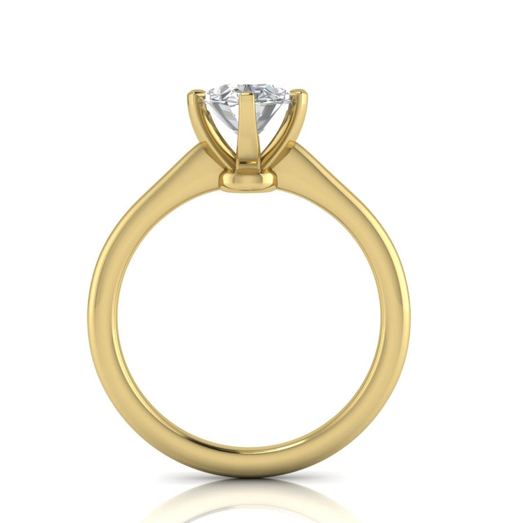 6 Prong Floating Oval Lab Diamond Engagement Ring