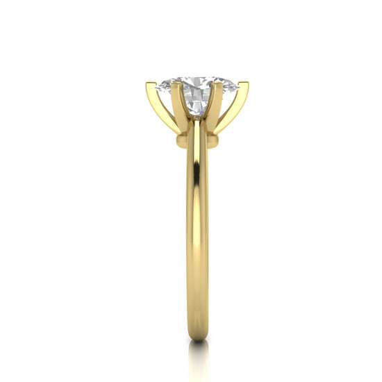 6 Prong Floating Oval Lab Diamond Engagement Ring