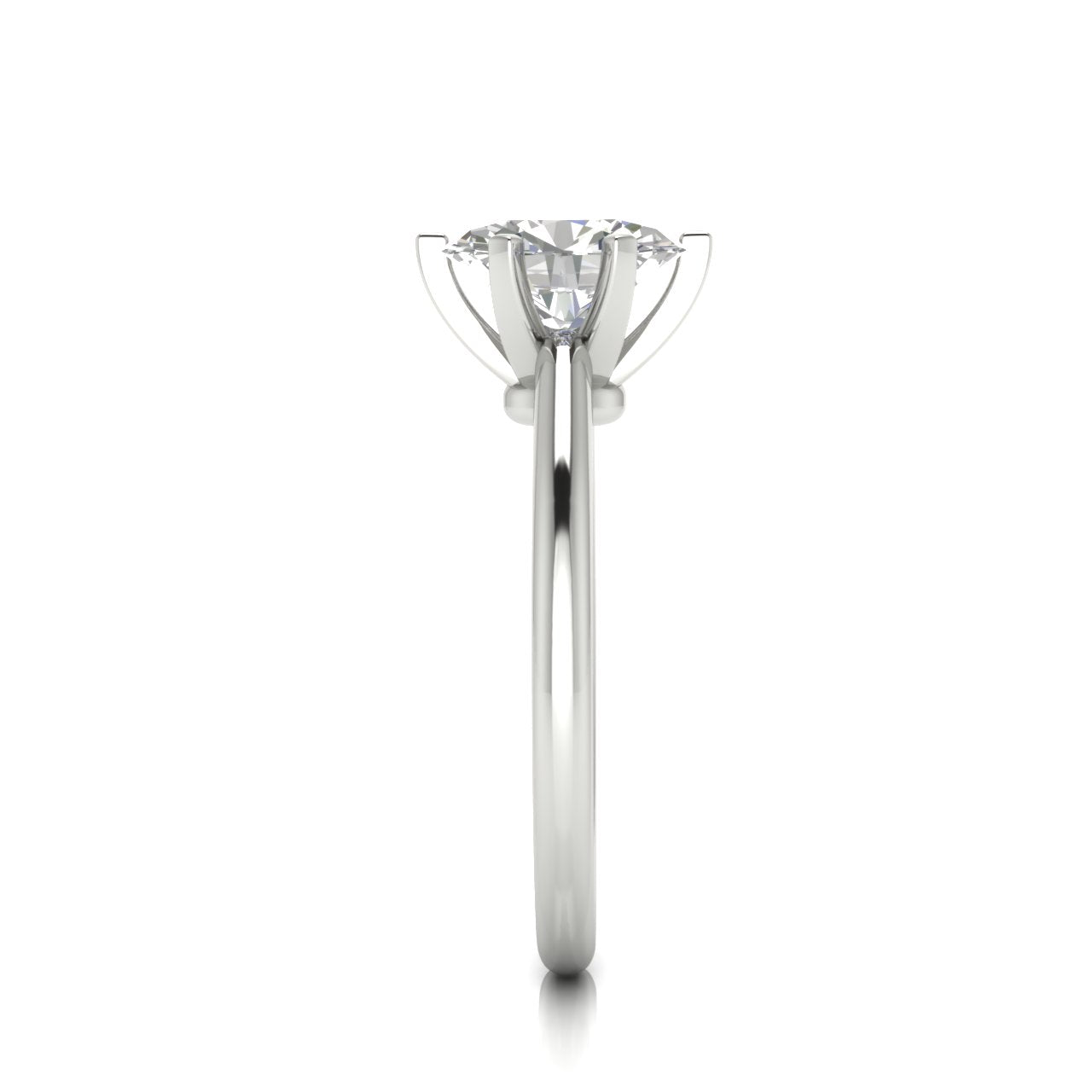 6 Prong Floating Oval Lab Diamond Engagement Ring