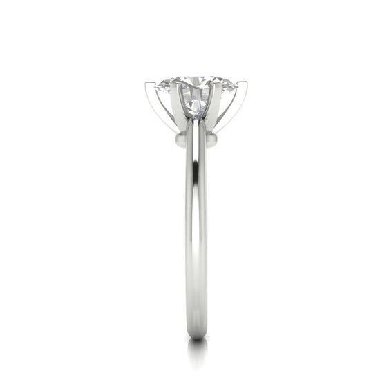 6 Prong Floating Oval Lab Diamond Engagement Ring