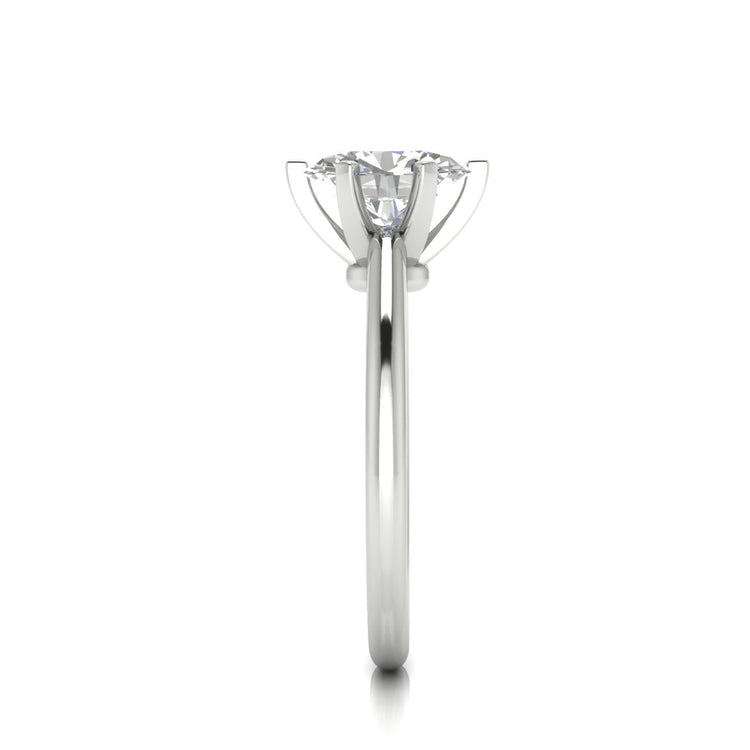 6 Prong Floating Oval Lab Diamond Engagement Ring