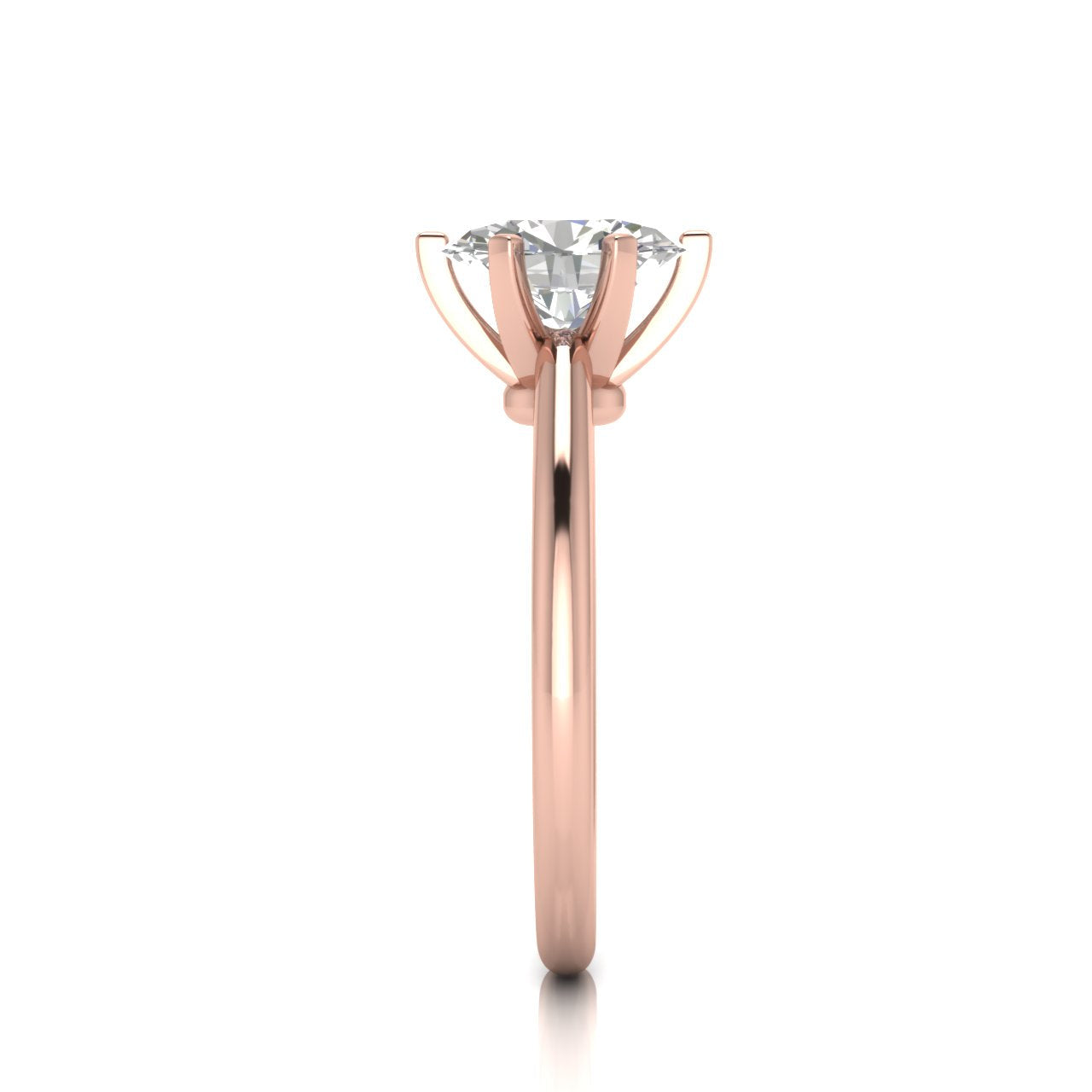 6 Prong Floating Oval Lab Diamond Engagement Ring