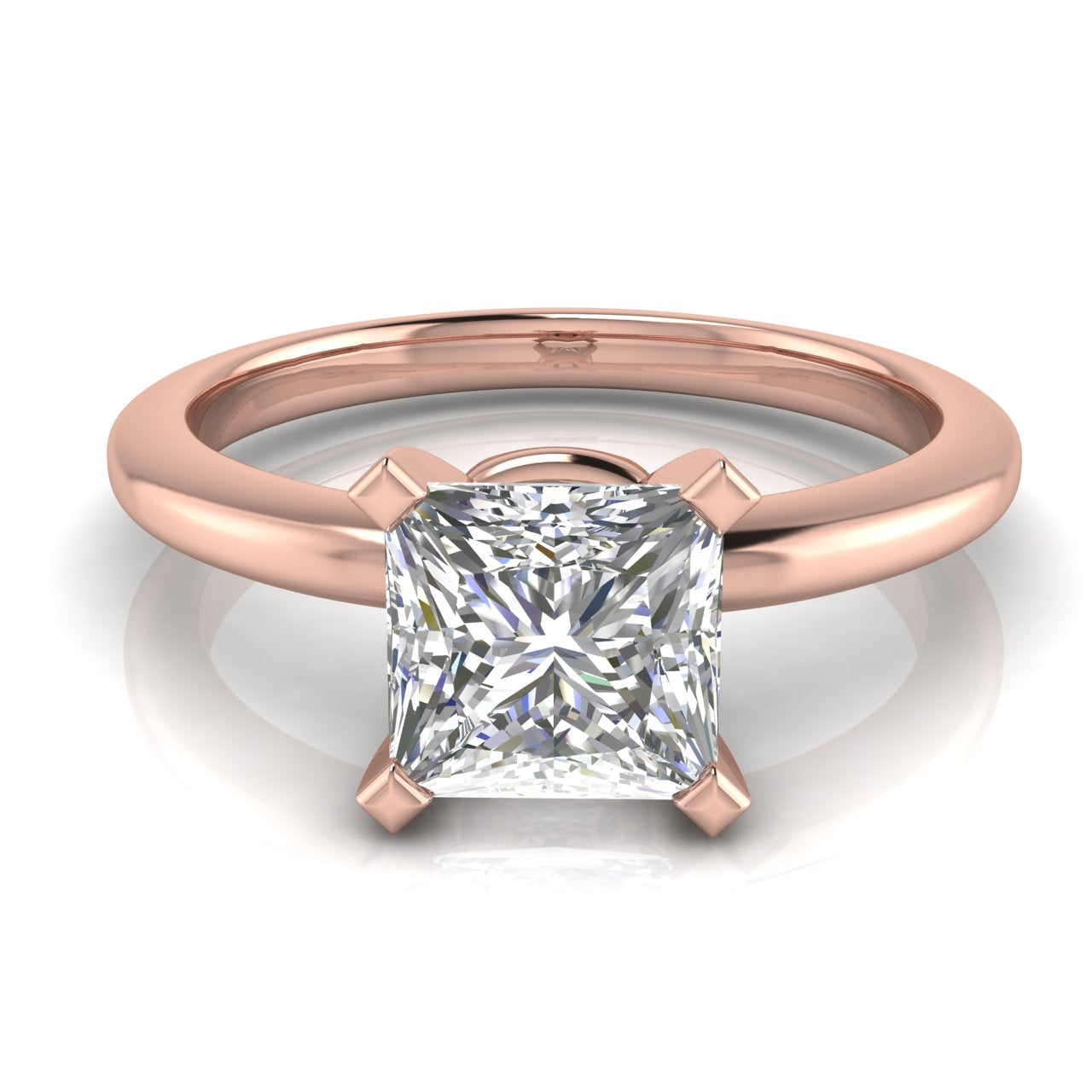 Basket Set Princess Cut Moissanite Engagement Ring