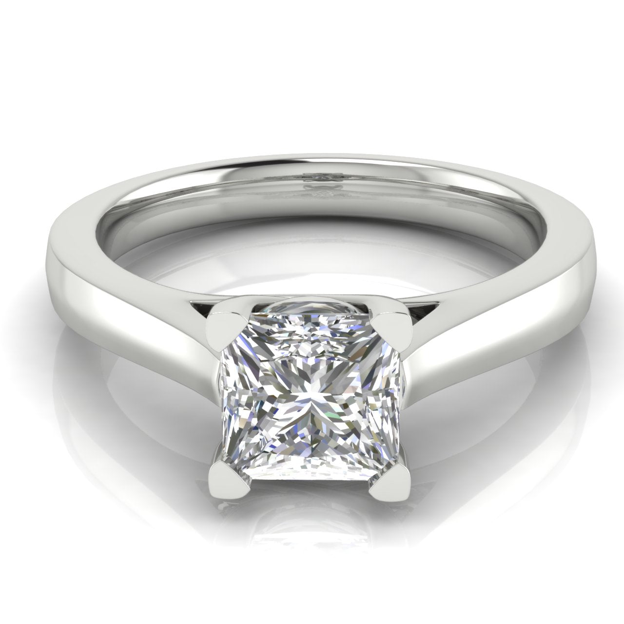 Crossover Princess Cut Moissanite Engagement Ring