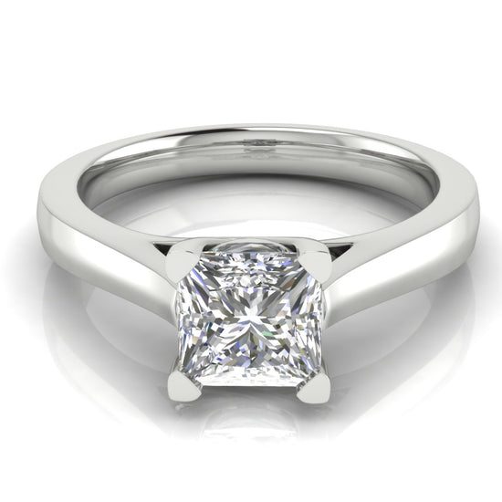 Crossover Princess Cut Moissanite Engagement Ring