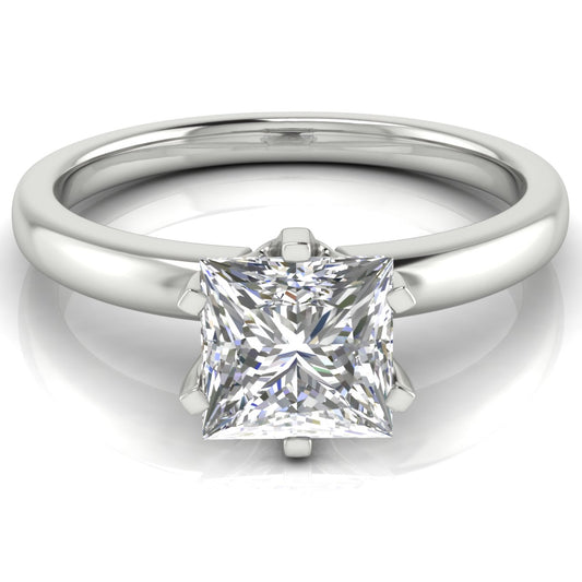 Elegant 6 Prong Princess Cut Engagement Ring | Moissanite | Lab Grown Diamond