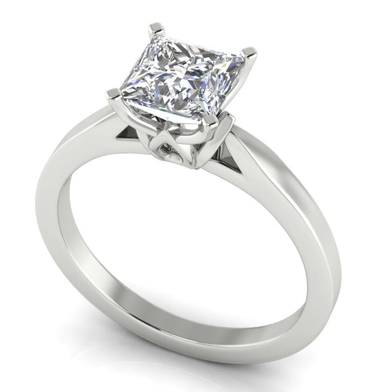 Tulip Basket Princess Cut Lab Diamond Engagement Ring