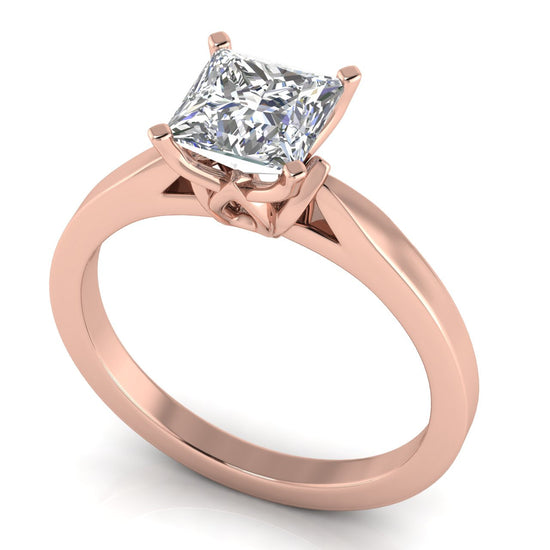 Tulip Basket Princess Cut Lab Diamond Engagement Ring